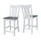 International Concepts Ava Solid Wood Counter Height Bar Stool - 24" Seat Height - White/Heather Gray S05-132 - alternate 6